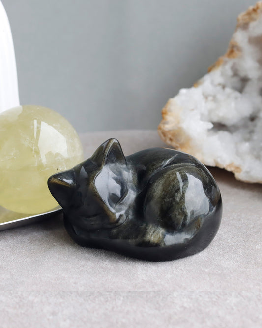 眠りねこ ゴールデンオブシディアン