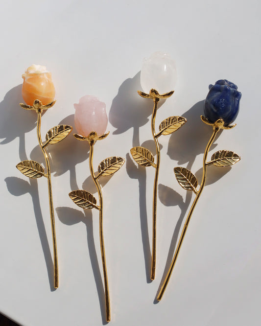 枝付きローズフラワー ストーン