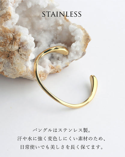 Glow |スモーキークォーツブレスレット×ステンレスバングルセット